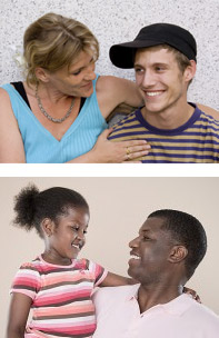 Parents with their children